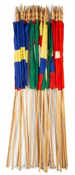 Group of Vintage International Parade Flags